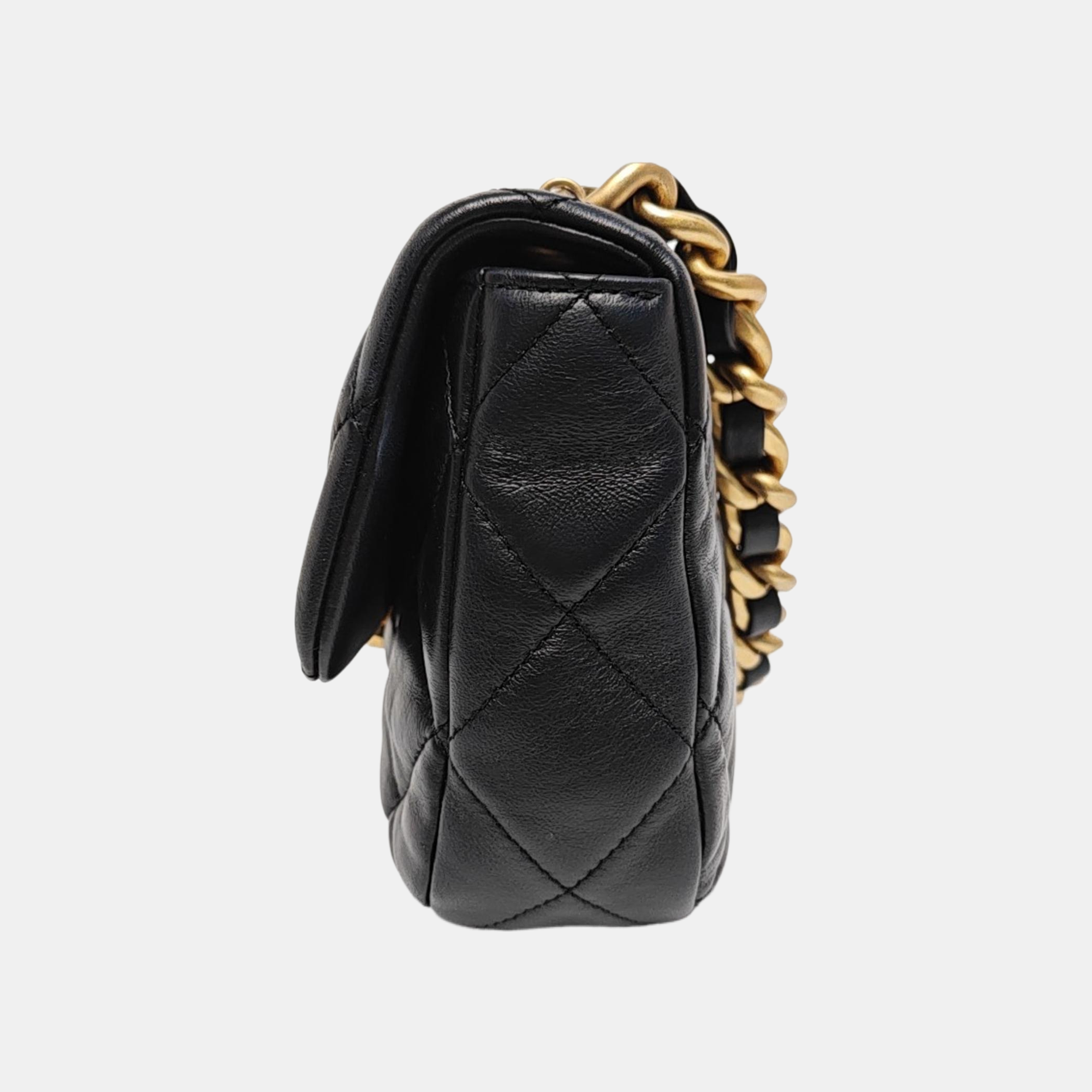 Quilted Lambskin Shoulder Bag Black