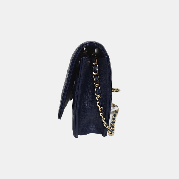 WOC Quilted Grained Calfskin Blue