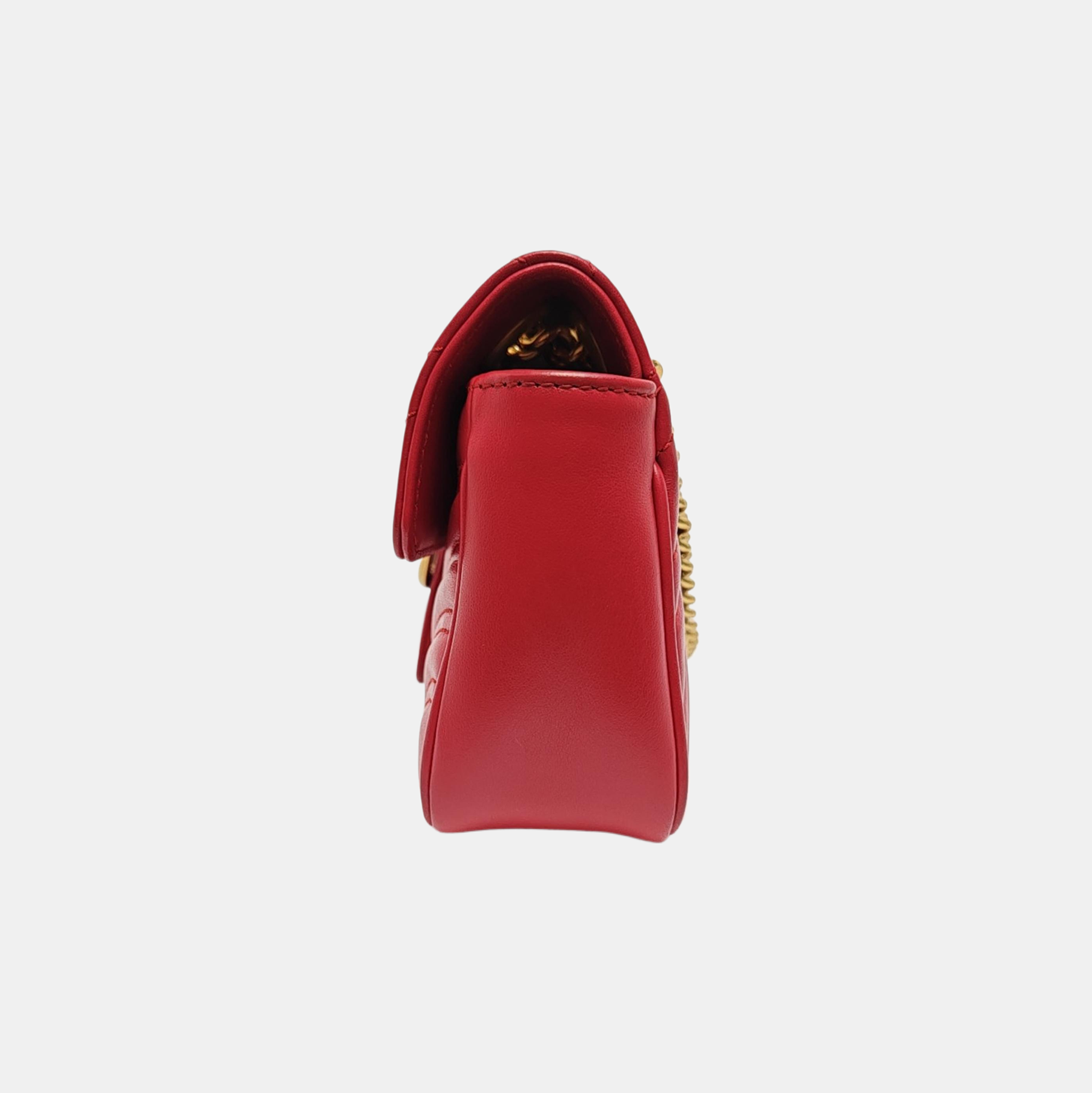 GG Marmont Small Quilted Calfskin Red