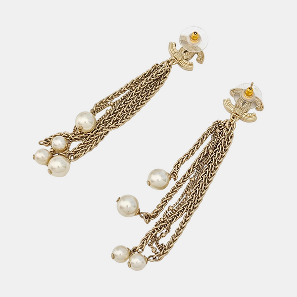 CC Logo Metal Gold Earrings