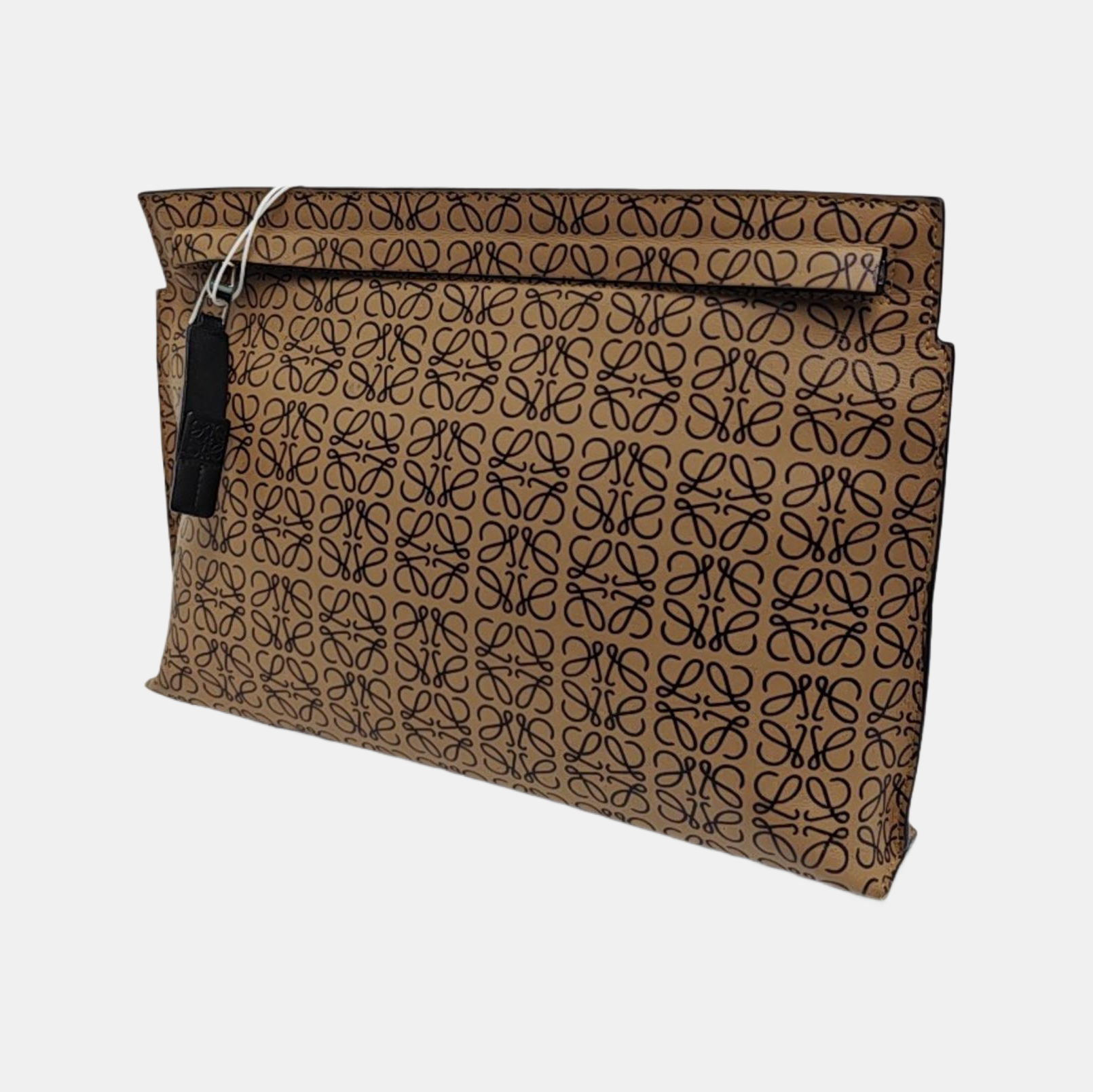 T Pouch Monogram Calfskin Beige