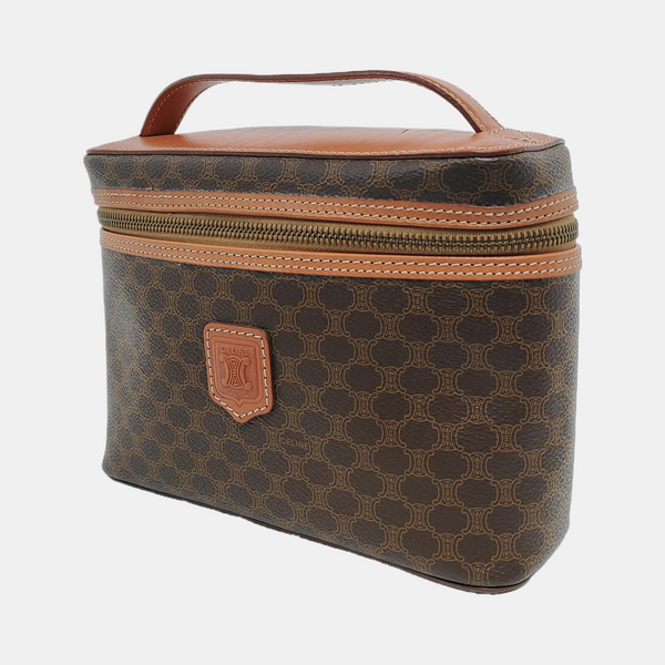 MACADAM TOP HANDLE COSMETIC BAGS Coated Canvas Brown