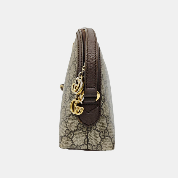 Ophidia Small Monogram Coated Canvas Beige