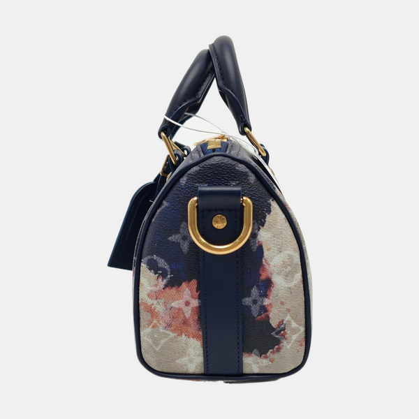 KEEPALL Monogram Coated Canvas Blue