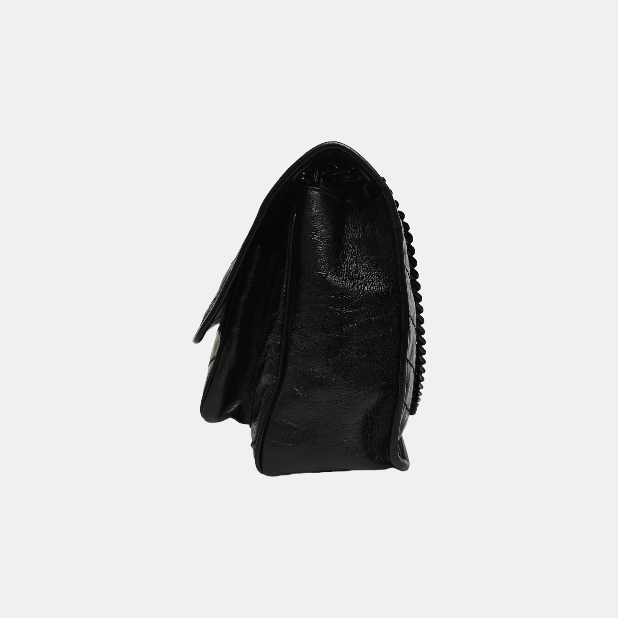 NIKI Medium Chevron Calfskin Black