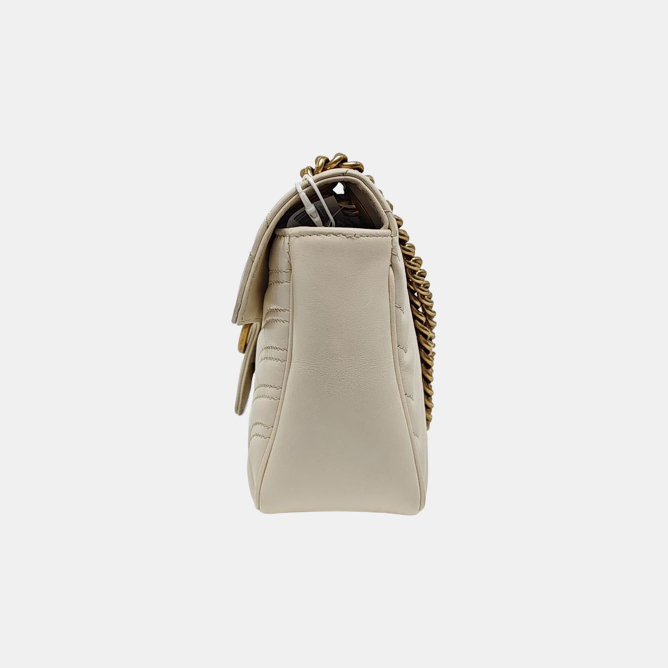 GG Marmont Medium Quilted Calfskin White