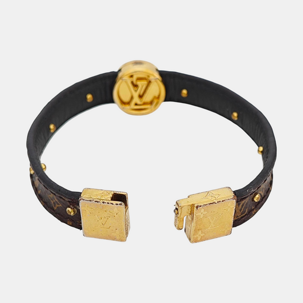 LV CIRCLE Leather Brown Bangle