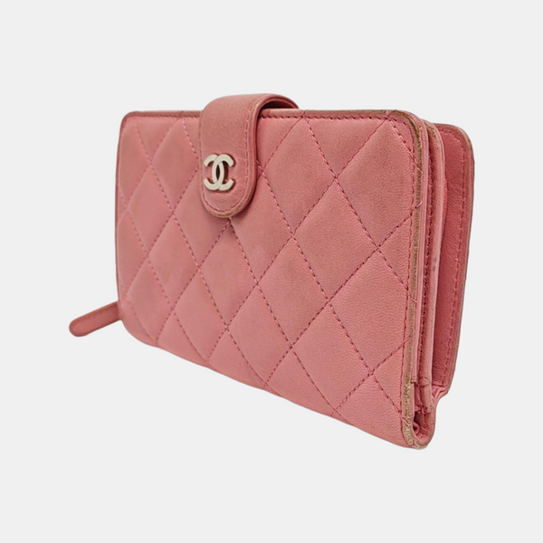 Quilted Lambskin Wallet Pink