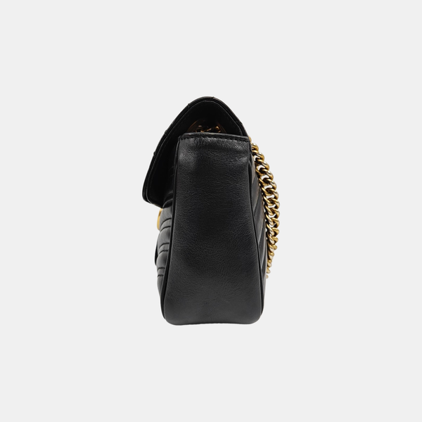 GG Marmont Medium Quilted Calfskin Black
