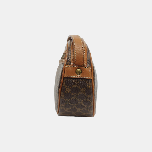 Coated Canvas Shoulder Bag Brown