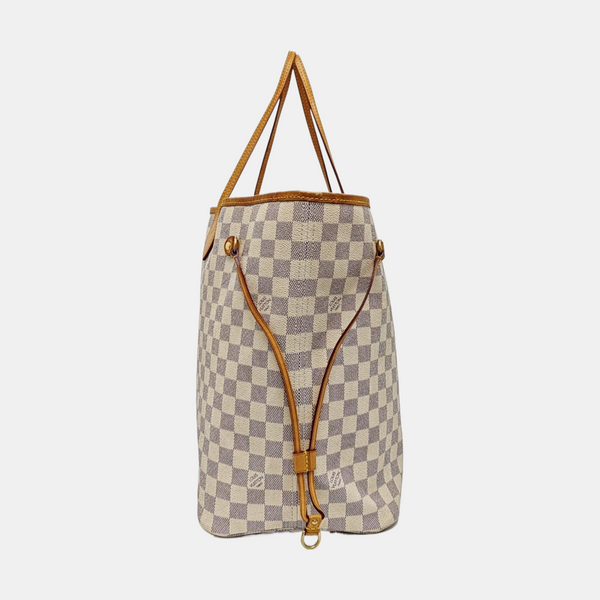 NEVERFULL GM Lona revestida Damier Azur Blanca