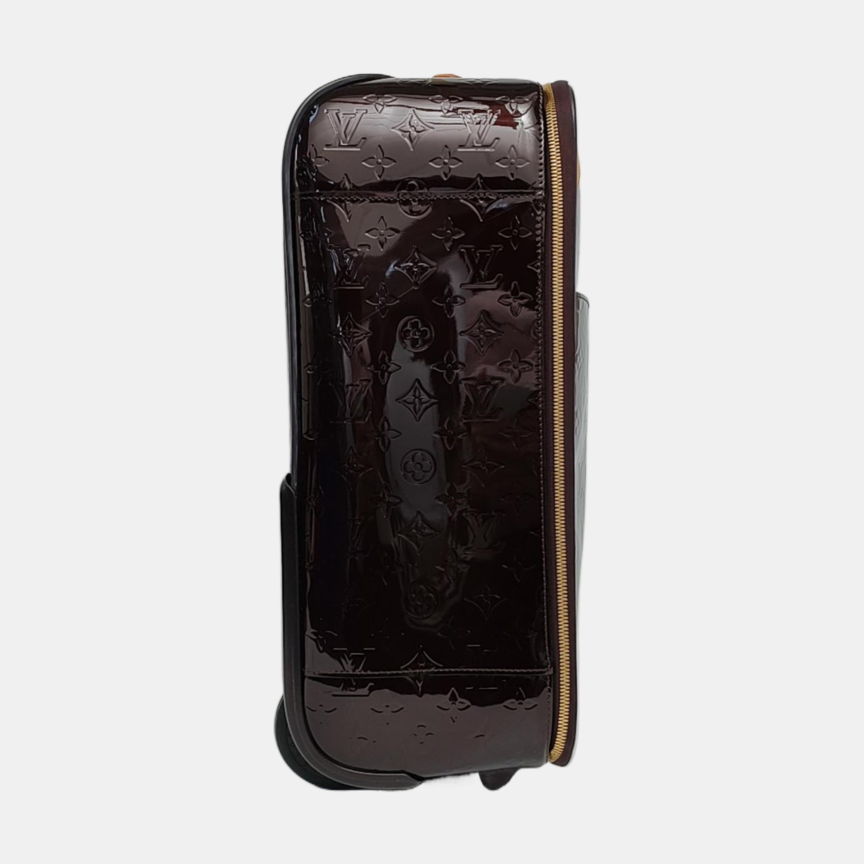 Authenticated pre-owned  PEGASE 45 Patent Leather Burgundy - Luggage at Looply