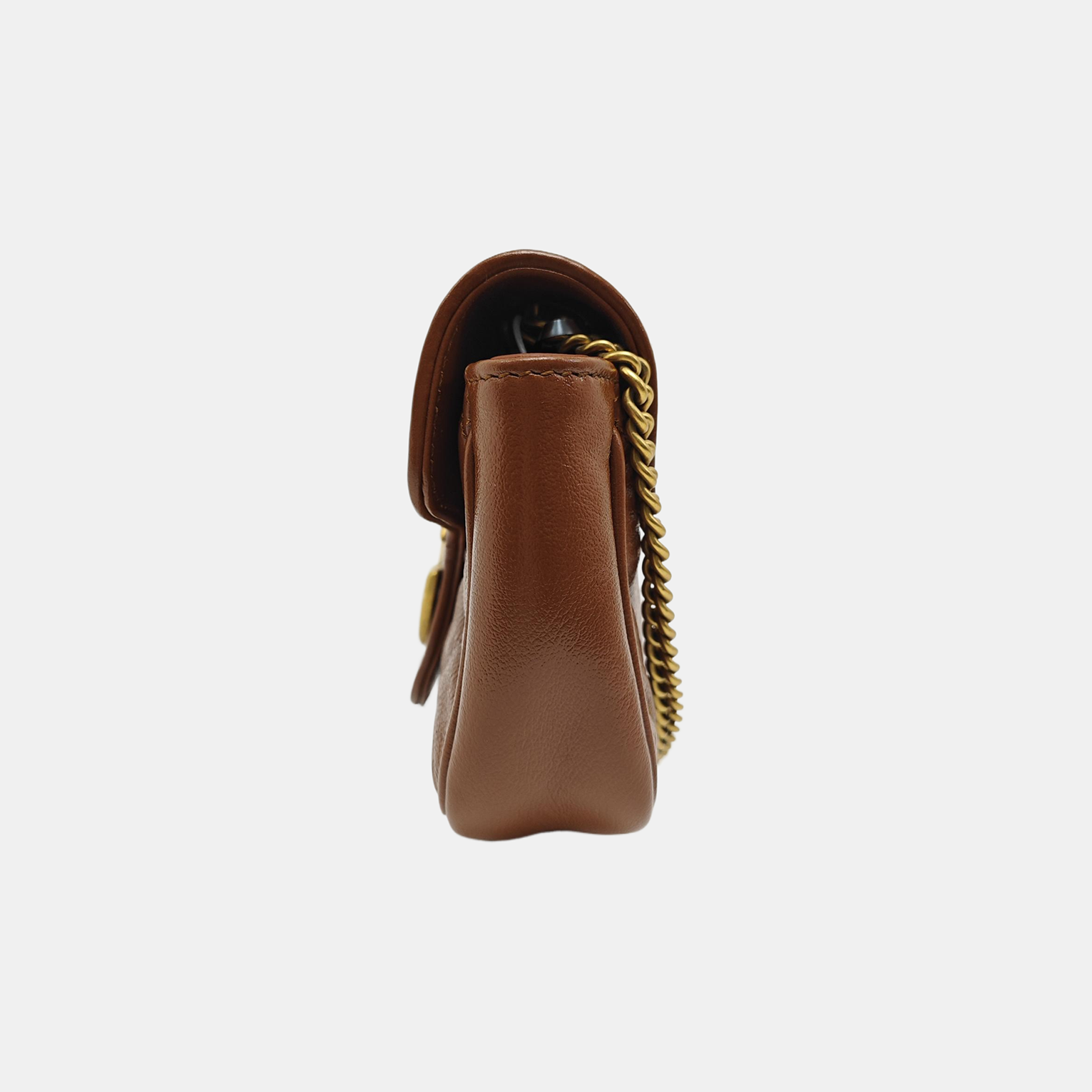 GG Marmont Mini Quilted Calfskin Brown