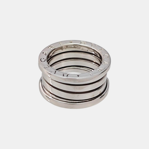 B.ZERO1 18k White Gold Silver Ring EU 51
