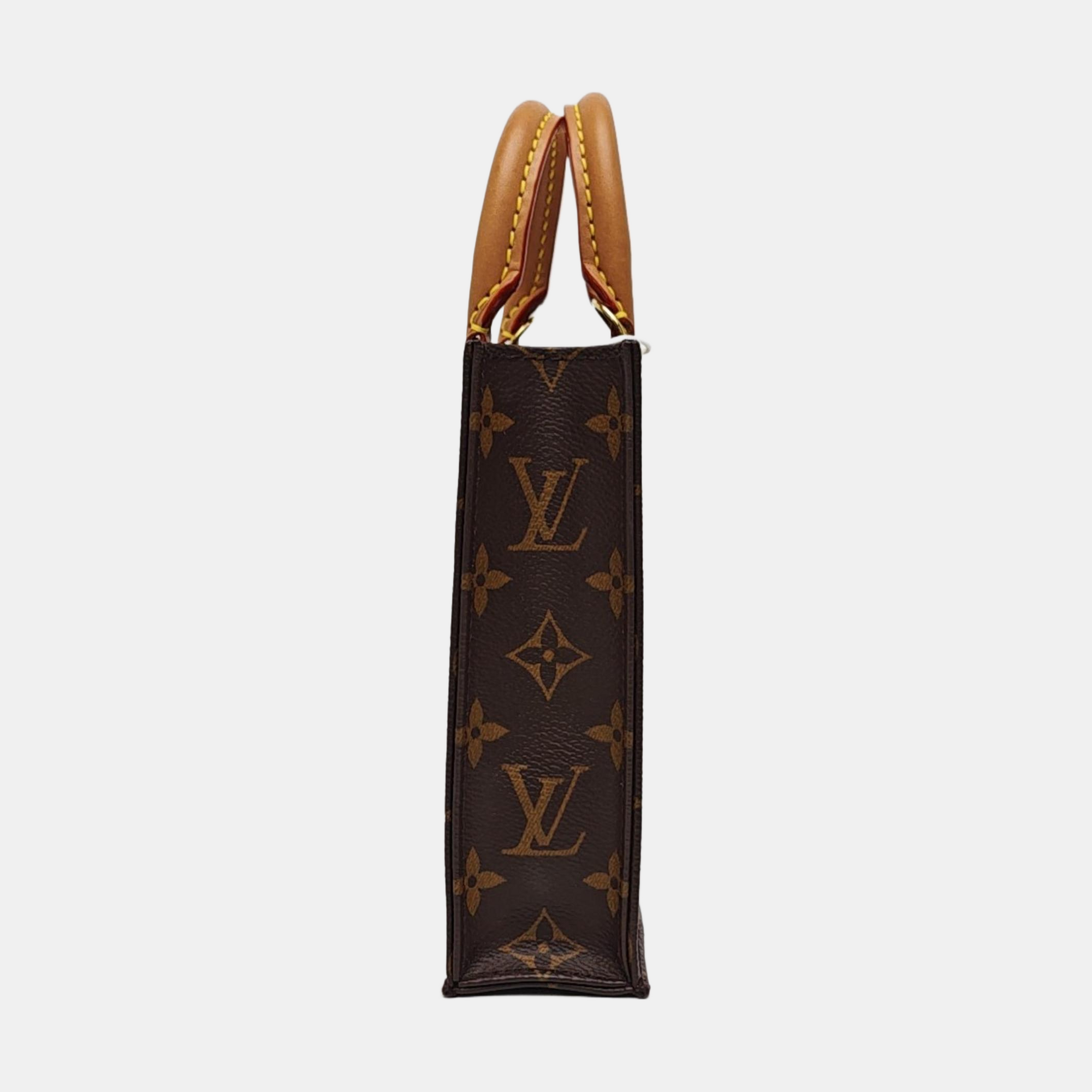SAC PLAT Mini Monogram Coated Canvas Brown