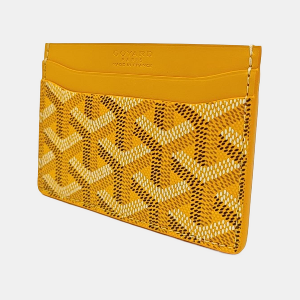 Coated Canvas Card Holder Yellow