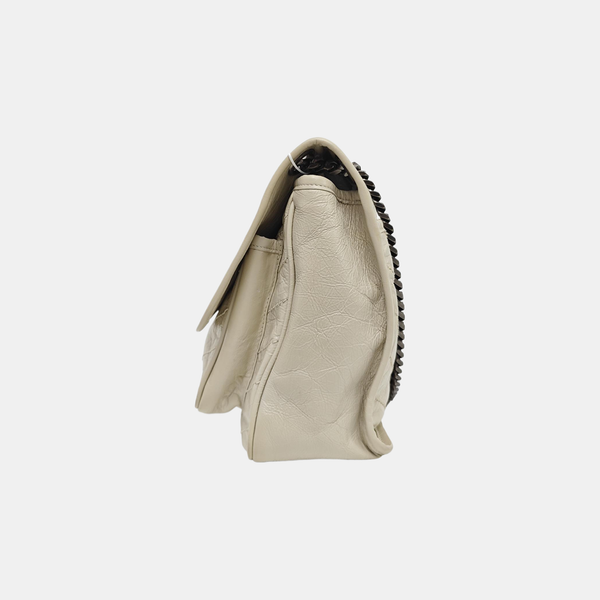 NIKI Medium Chevron Calfskin Gray