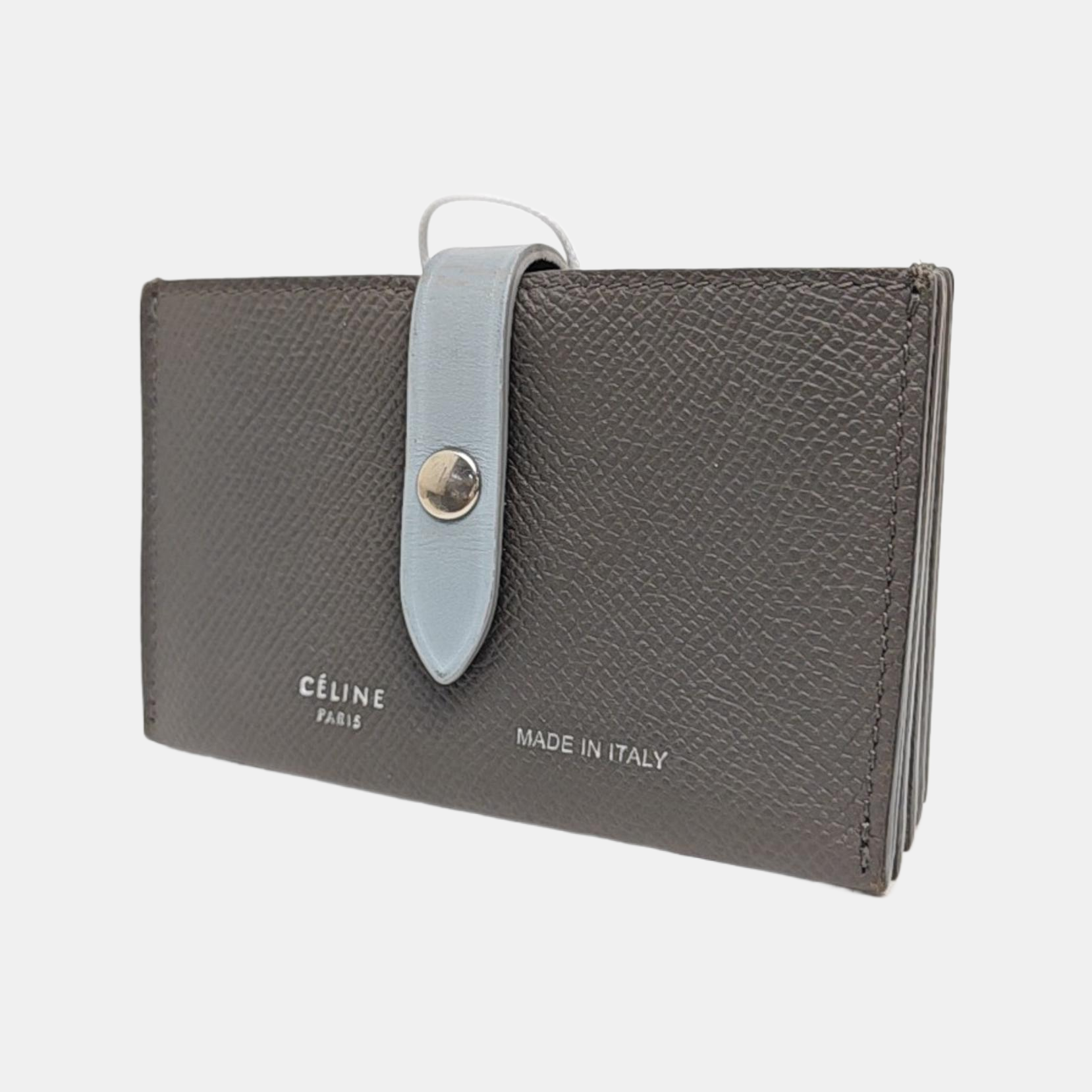 STRAP Calfskin Gray Card Holder