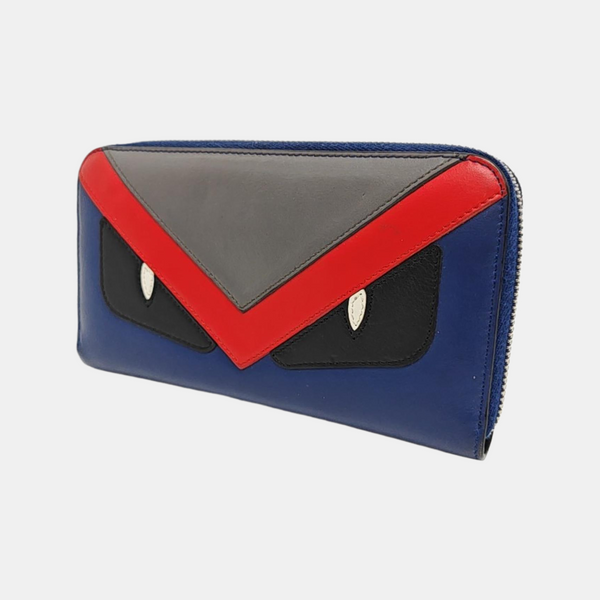 Monster Calfskin Blue Wallet