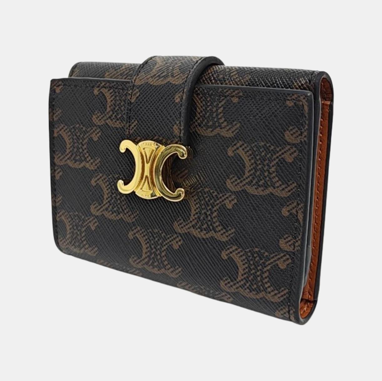 TRIOMPHE Mini Coated Canvas Black Card Holder