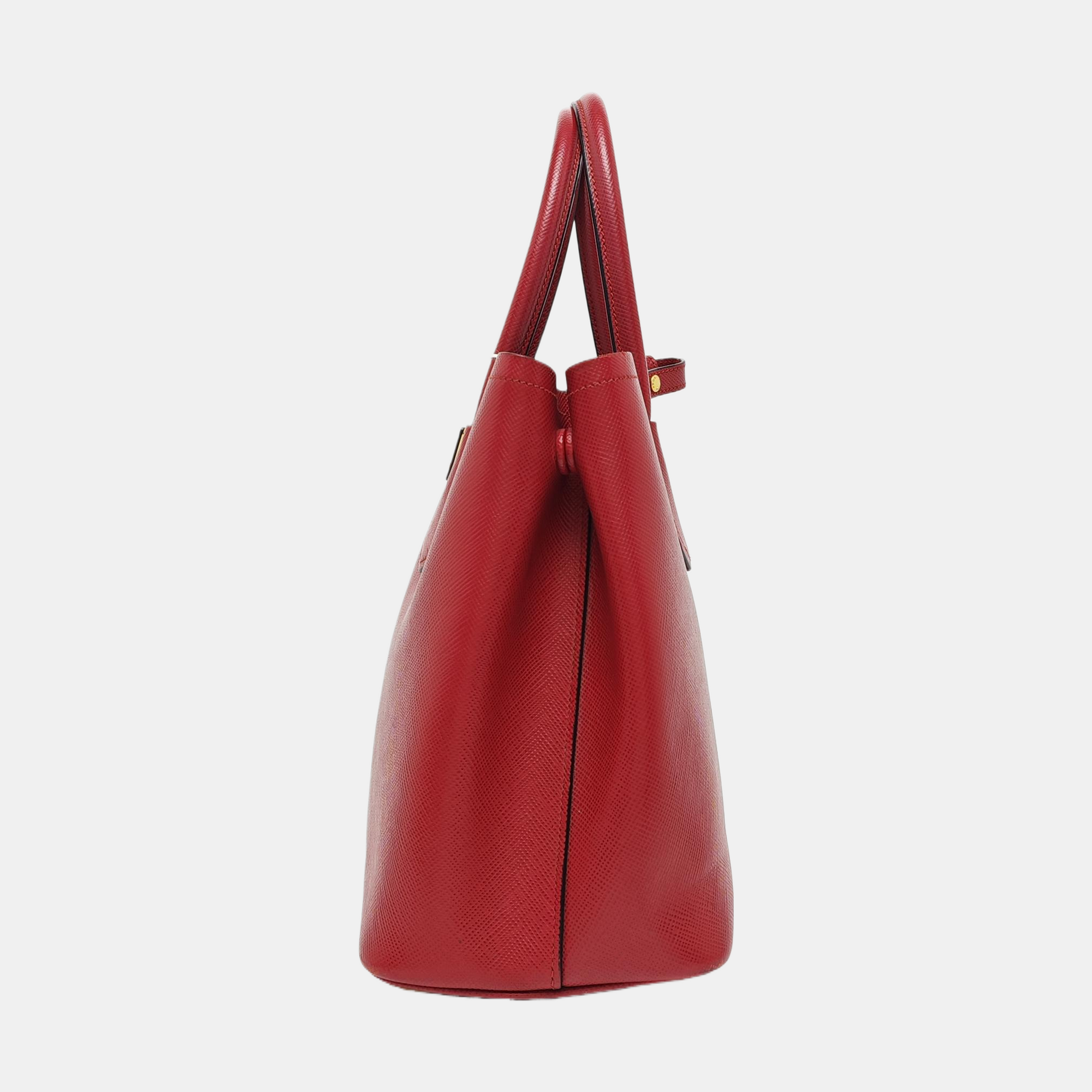 Double Medium Saffiano Calfskin Red