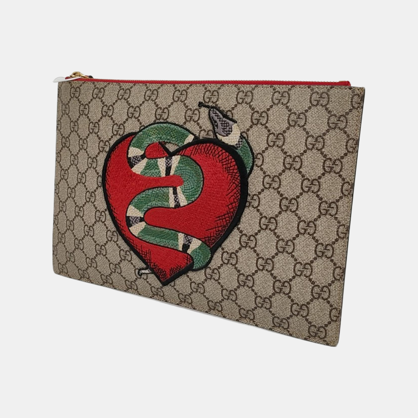 Monogram Coated Canvas Clutch Beige