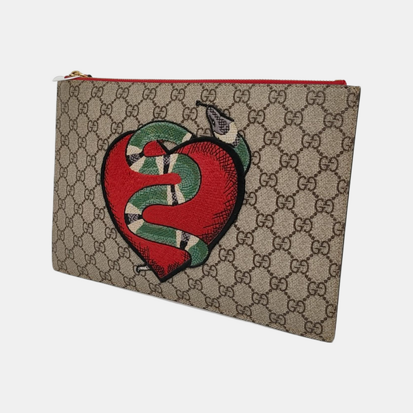 Monogram Coated Canvas Clutch Beige