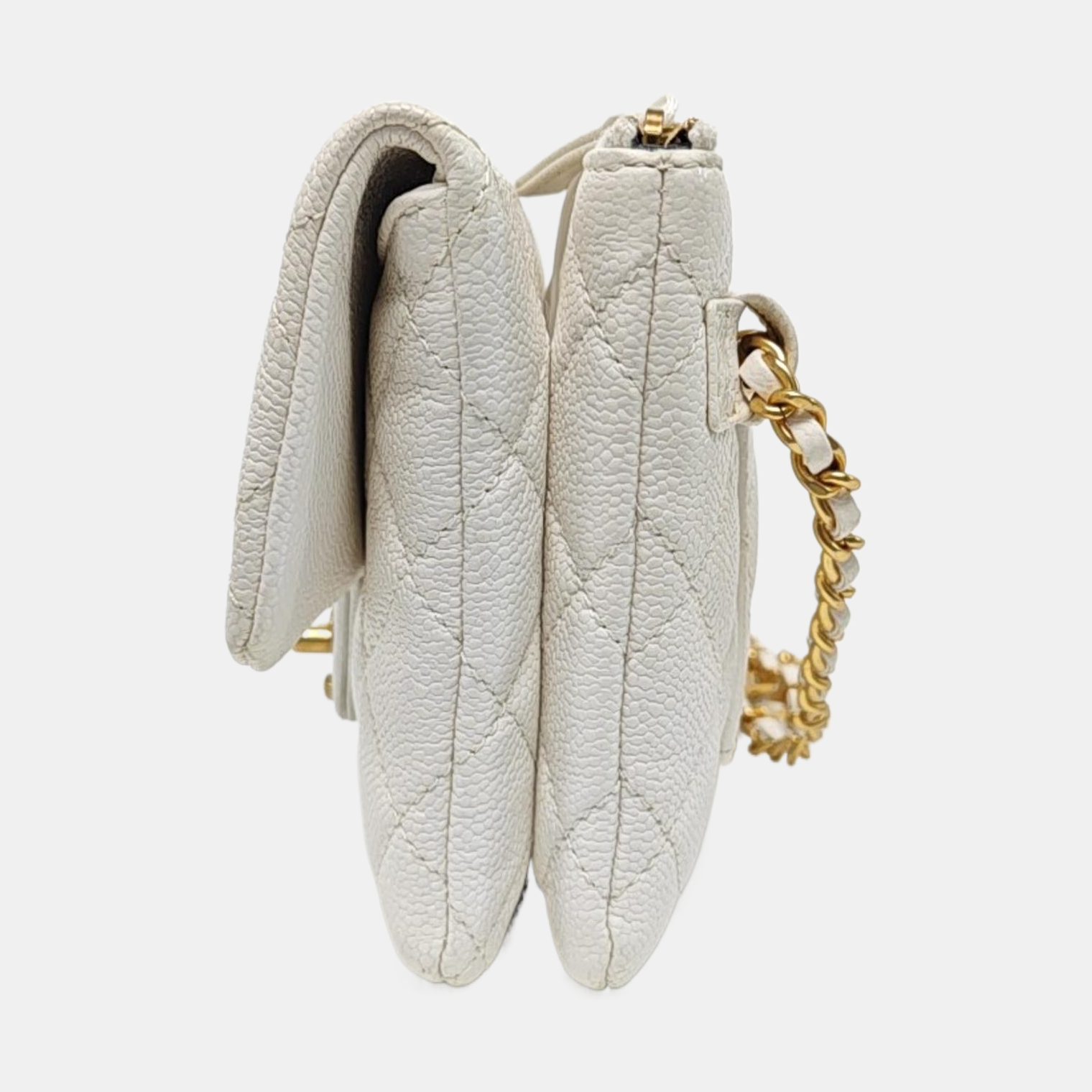 Quilted Grained Calfskin White