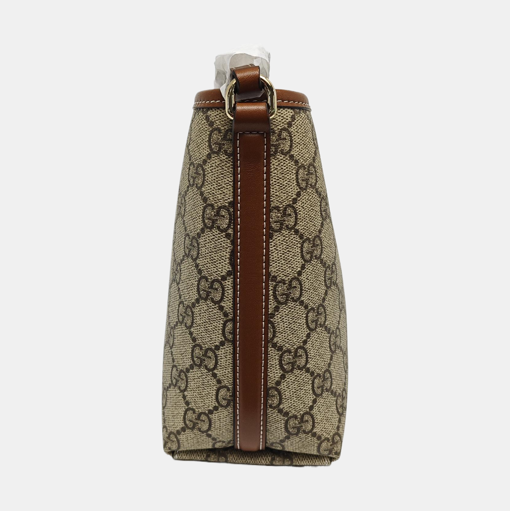 GG Emblem Monogram Coated Canvas Beige