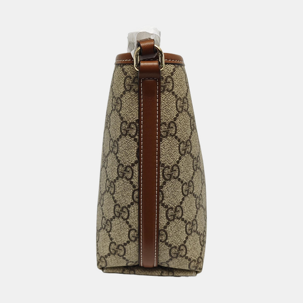 GG Emblem Monogram Coated Canvas Beige