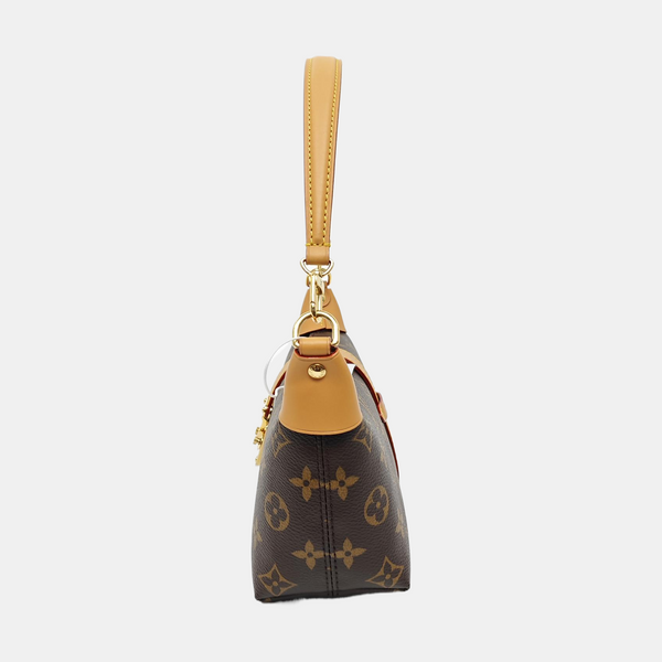 Pochette Mia Monogram Coated Canvas Brown