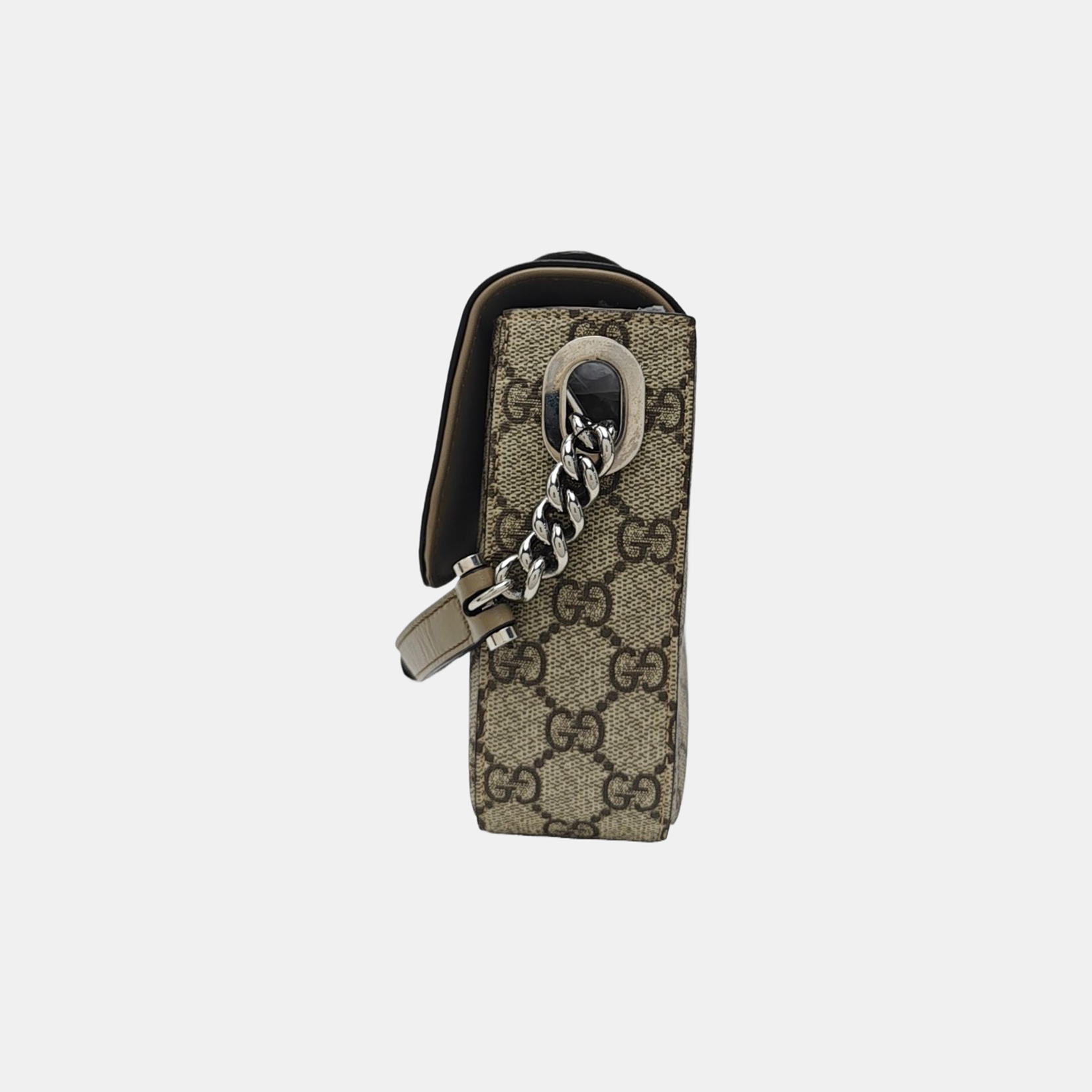 PETITE Small Monogram Coated Canvas Gray