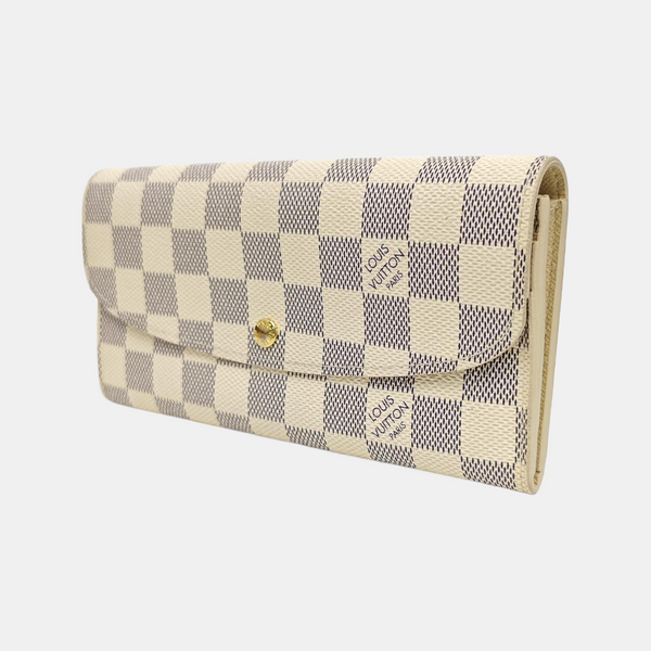 EMILIE Damier Azur Coated Canvas White Wallet