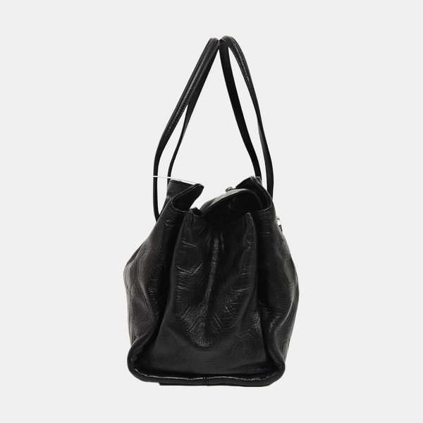 Calfskin Top Handle Bag Black
