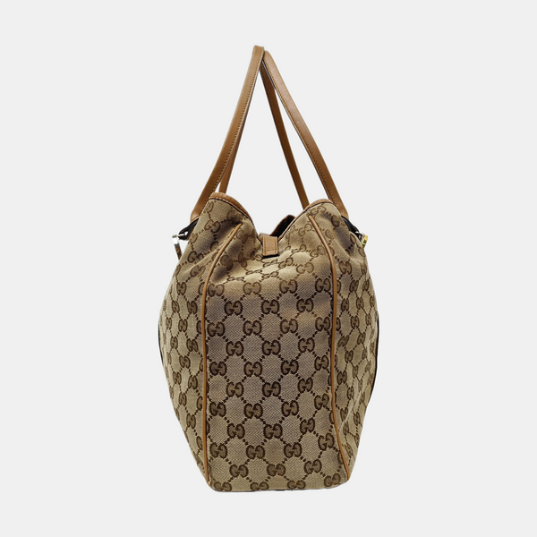 Monogram Canvas Tote Bag Beige