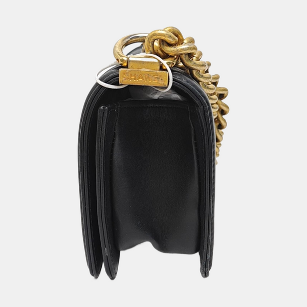 BOY CHANEL Small Quilted Calfskin Black