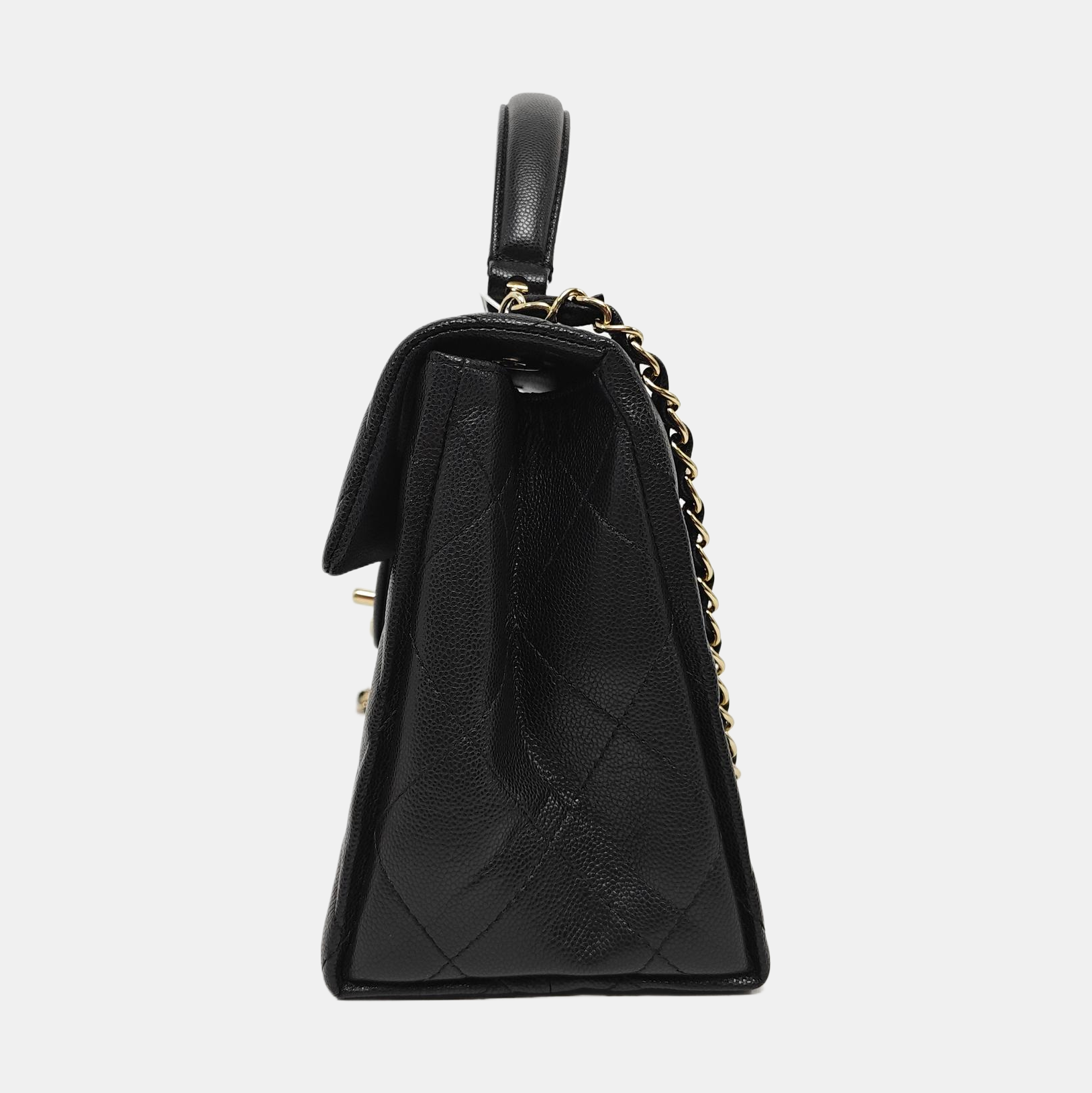 CLASSIC FLAP Small Quilted Grained Calfskin Black