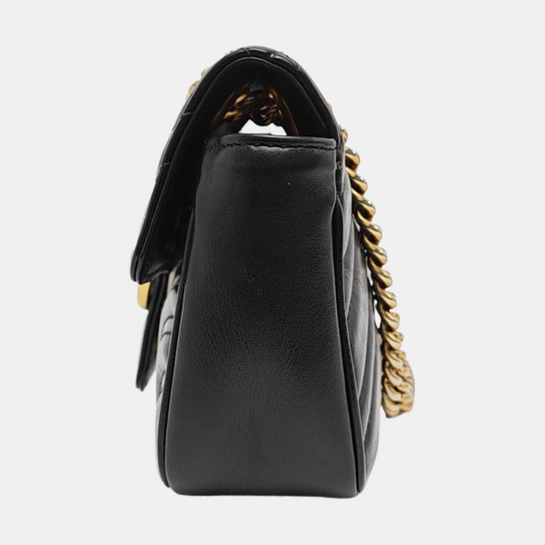 GG Marmont Small Quilted Calfskin Black