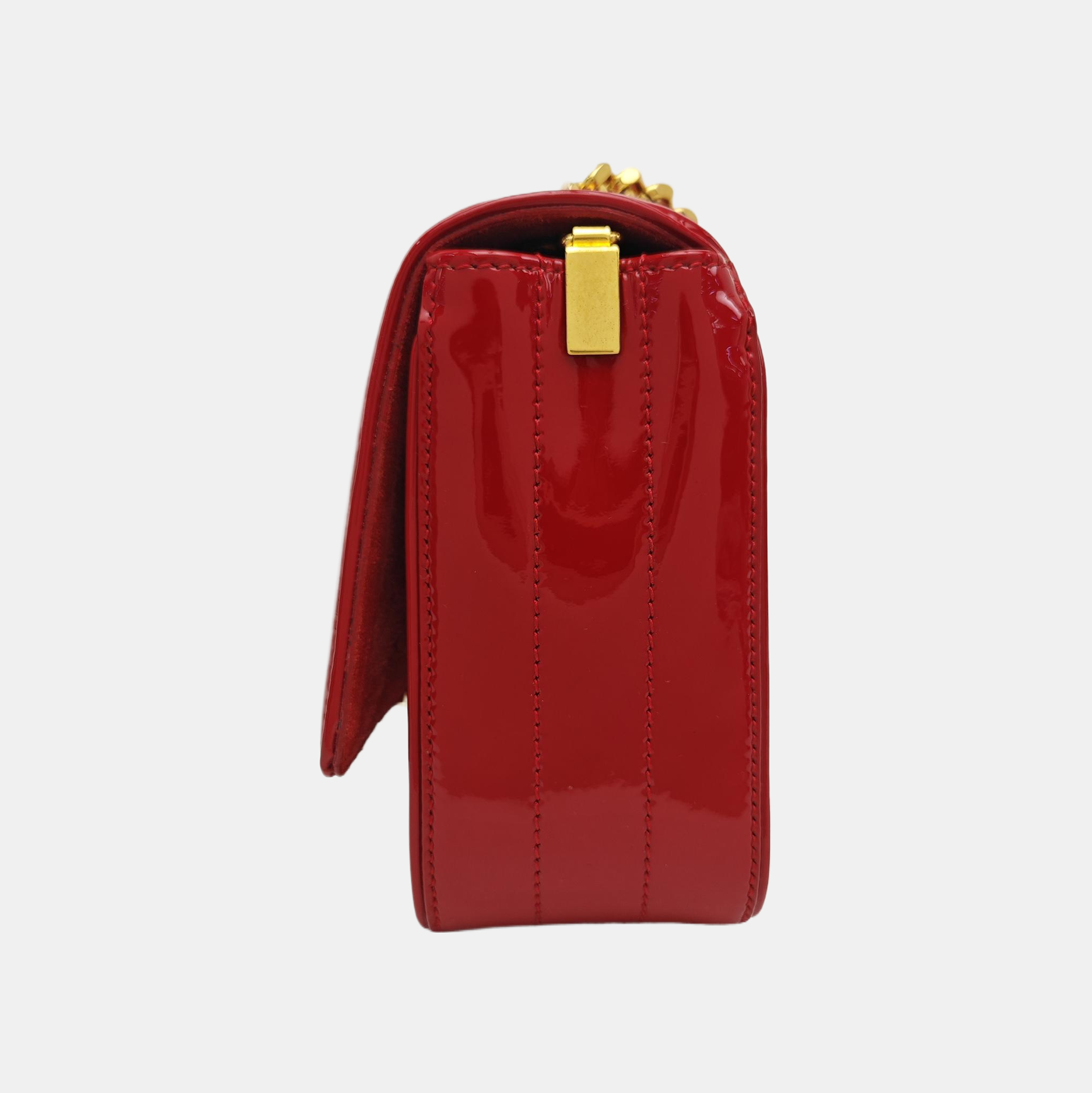 VICKY Small Quilted Patent Leather Red