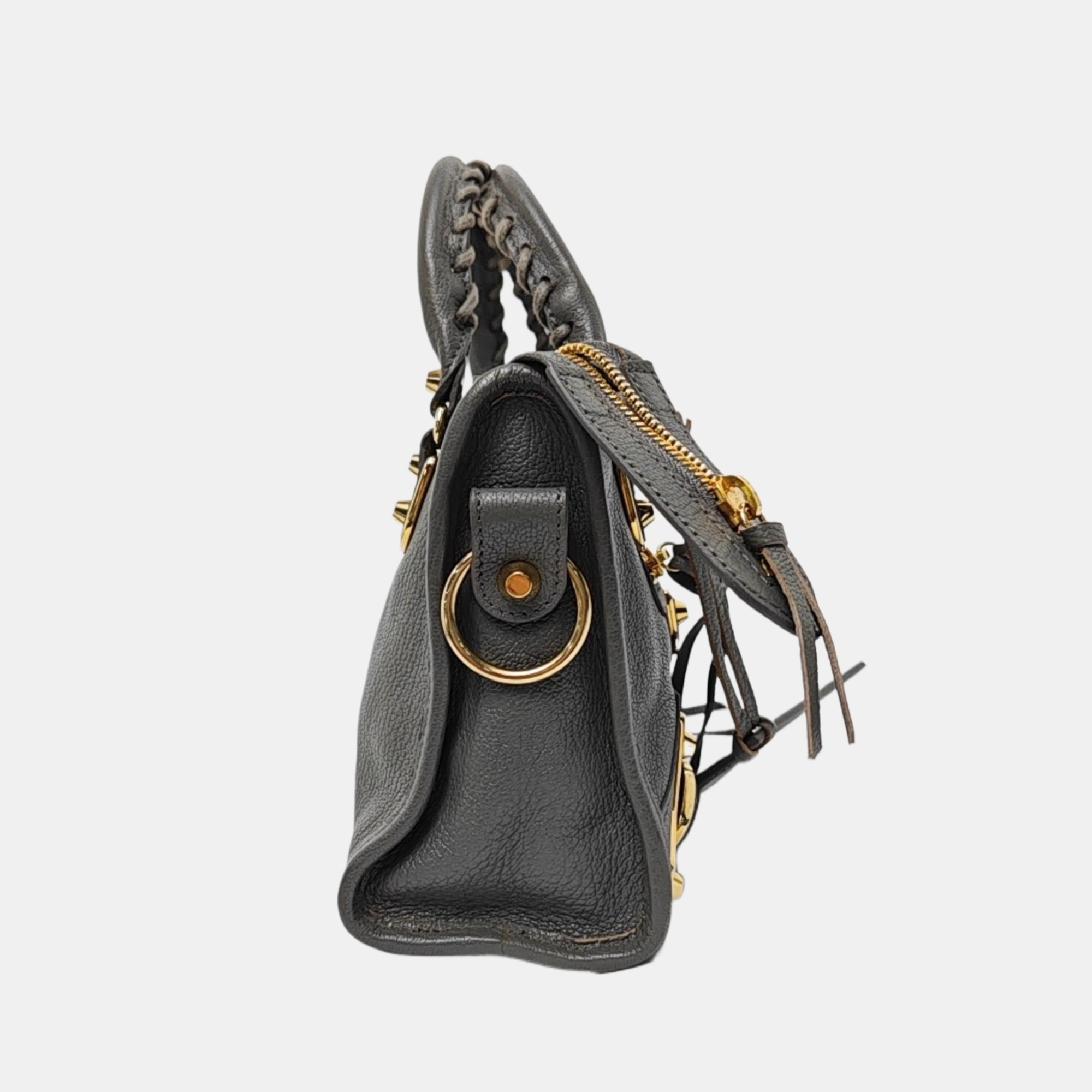 Classic Metallic Edge City Mini Lambskin Gray