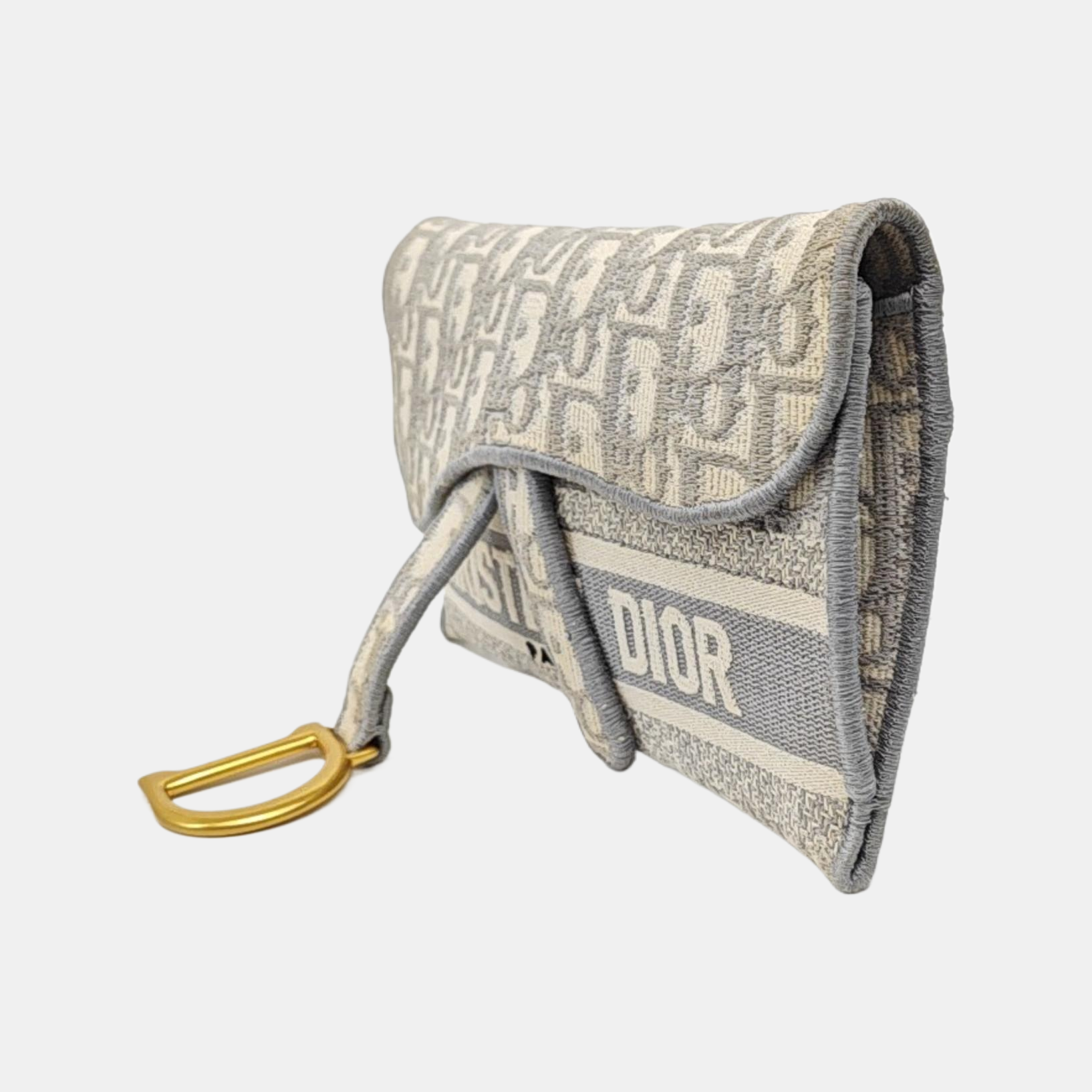 Saddle Mini Oblique Canvas Gray