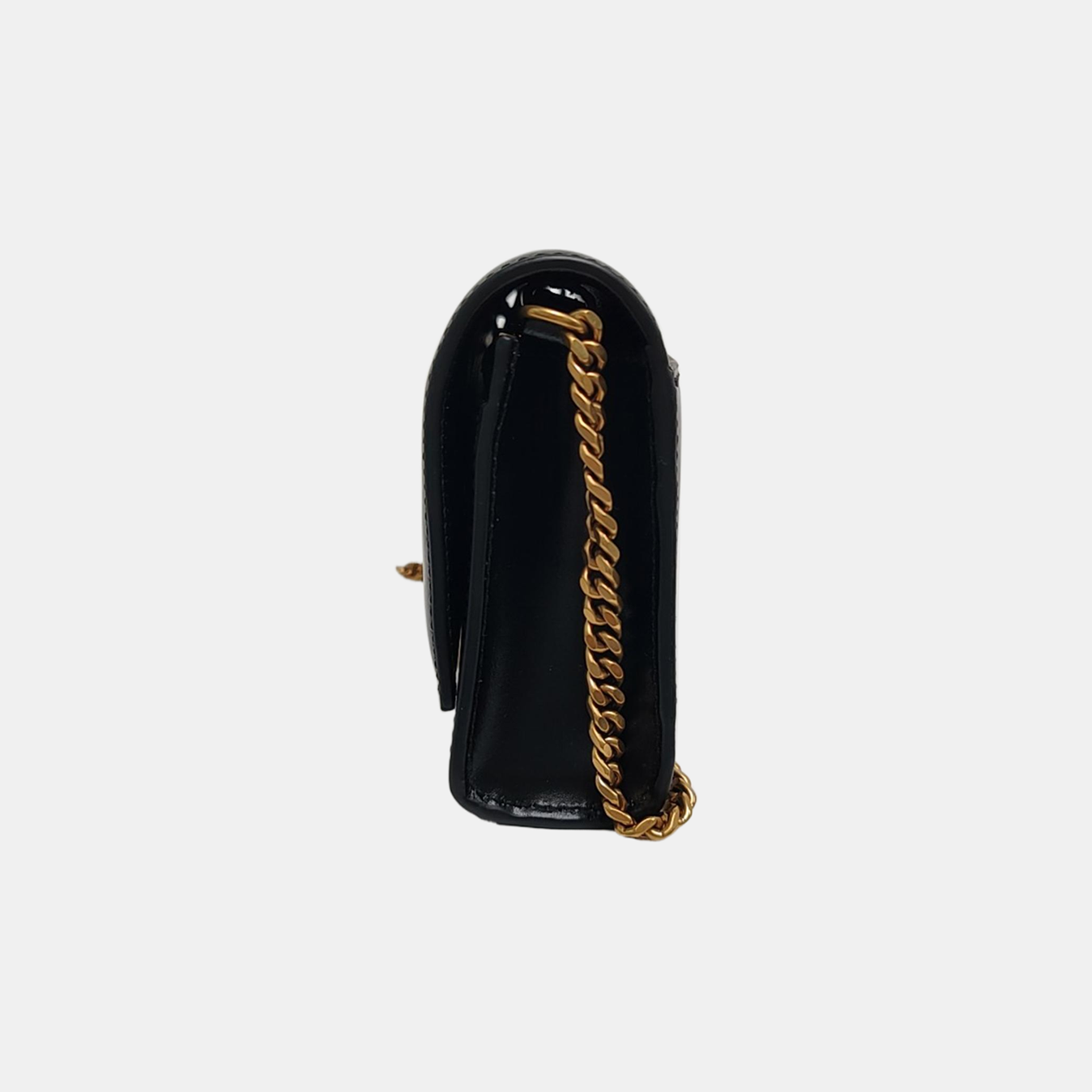 Hourglass Wallet On Chain Mini Calfskin Black