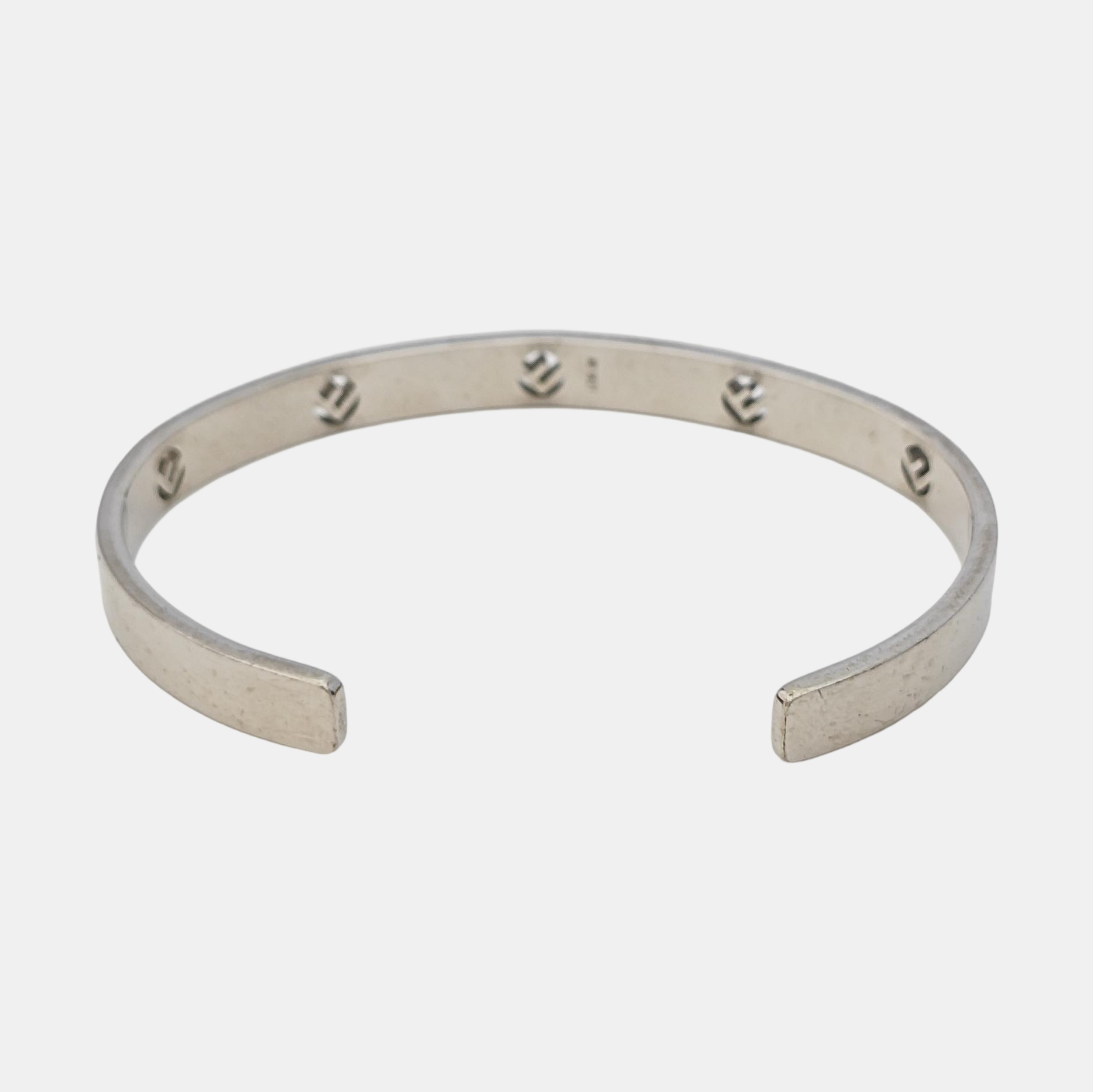 F Is Metal Silver Bangle
