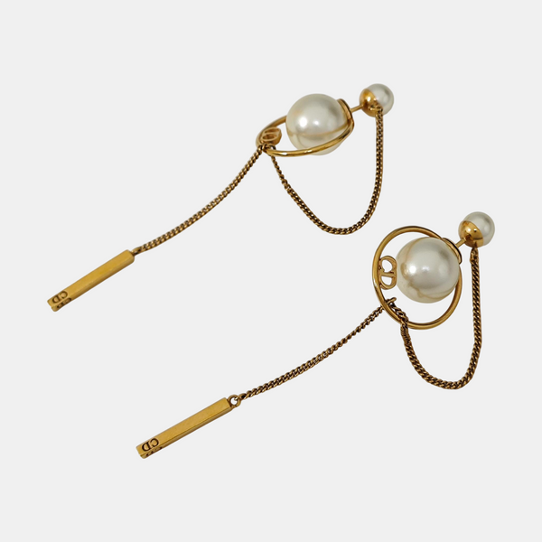 Dior Tribales Metal White Stud Earrings
