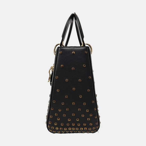 Authenticated pre-owned  Lady Dior Medium Quilted Calfskin Black - Tote Bag at Looply