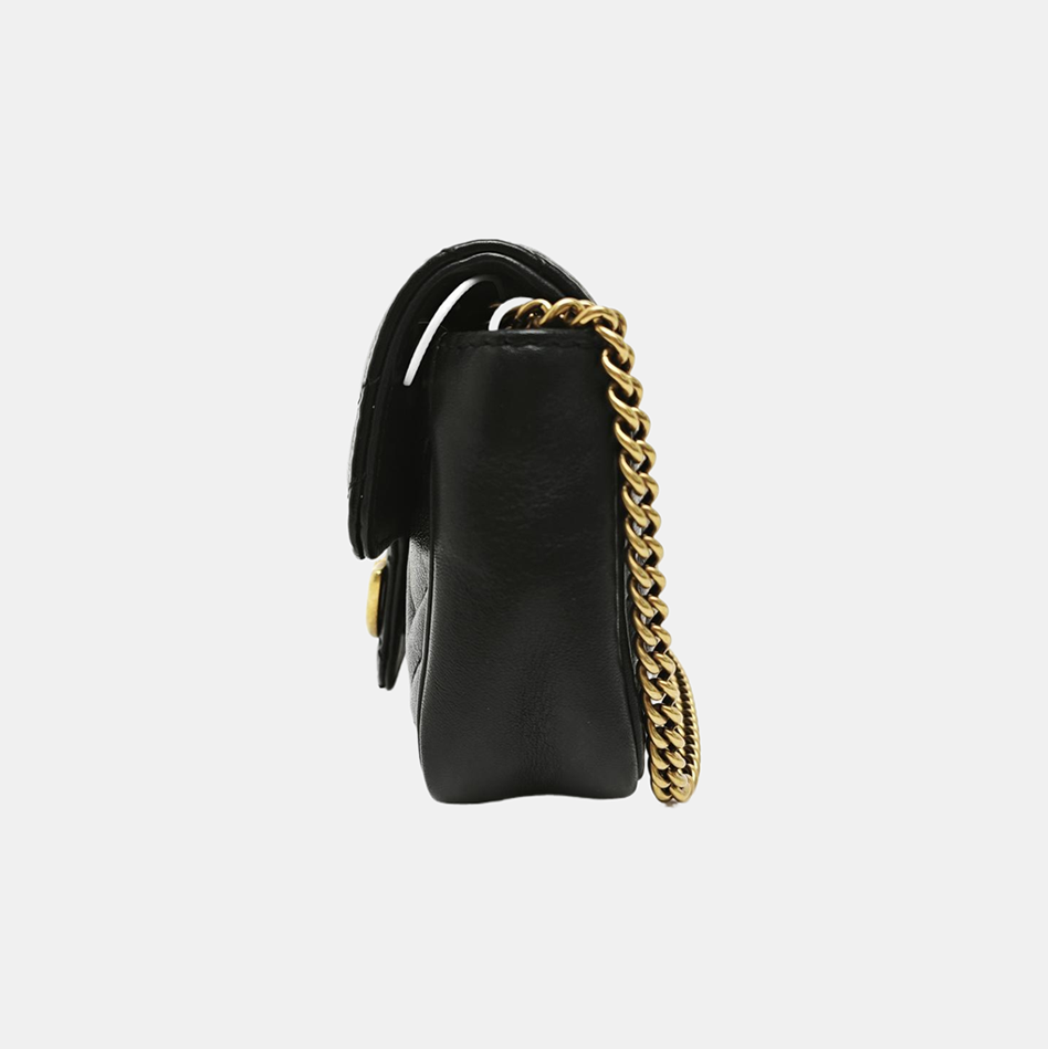 GG Marmont Mini Quilted Calfskin Black