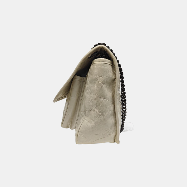 NIKI Medium Chevron Calfskin Beige