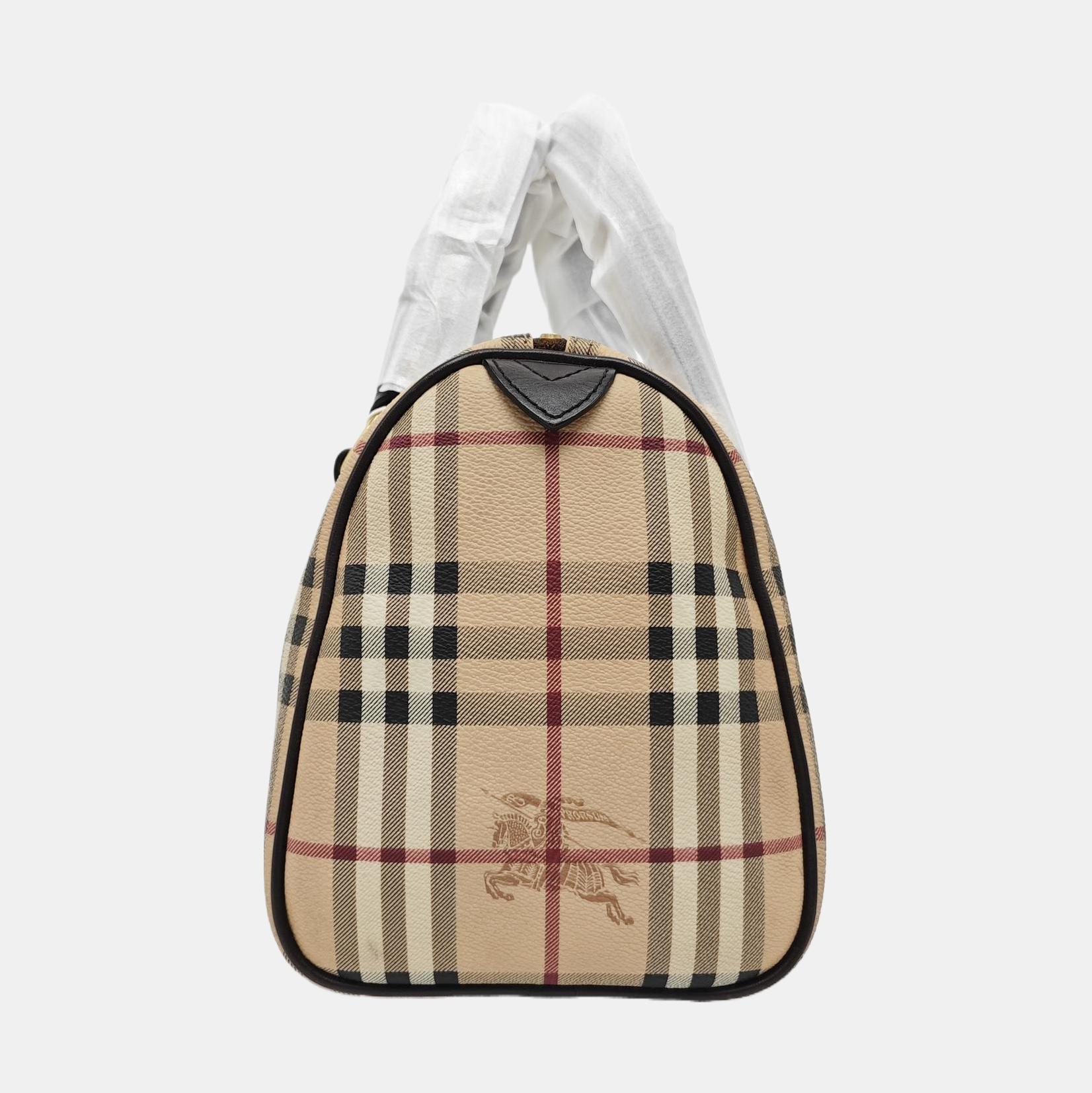 Coated Canvas Top Handle Bag Beige