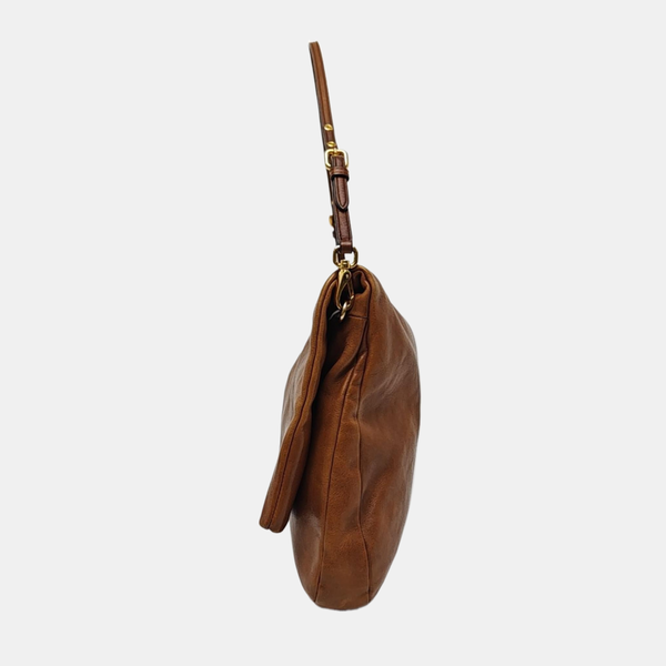 Calfskin Shoulder Bag Brown