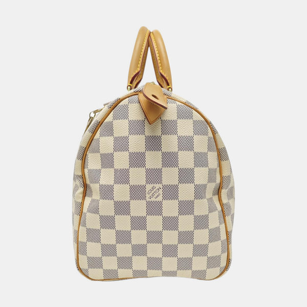 SPEEDY 30 Damier Azur Coated Canvas White